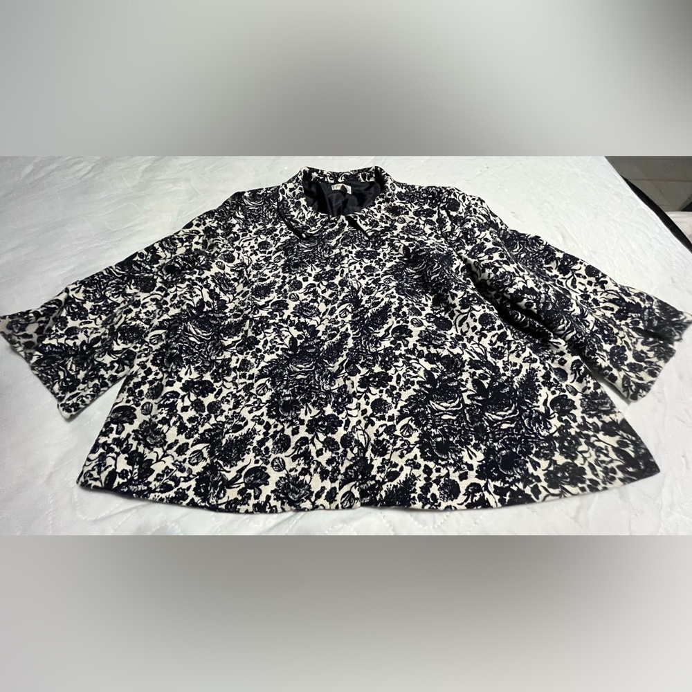 Talbots dark blue embroidered jacket.